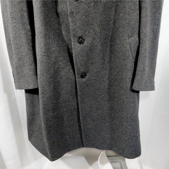 JOSEPH A. BANK! RICH DOVE GRAY 100% PURE WOOL CLASSIC OVERCOAT, TRENCH! SZ 50L - Picture 5 of 12